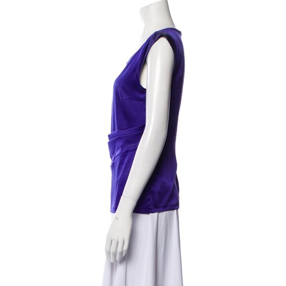 NWT ETRO Women's Silk Scoop Neck Top Size 10 Purple - Picture 2 of 9